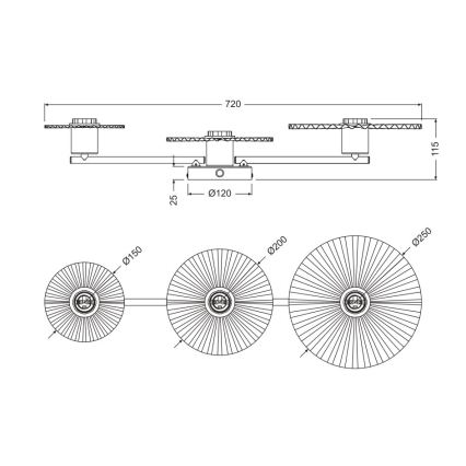 Osram - Wandleuchte PLISSEE 3xE27/15W/230V cremefarben