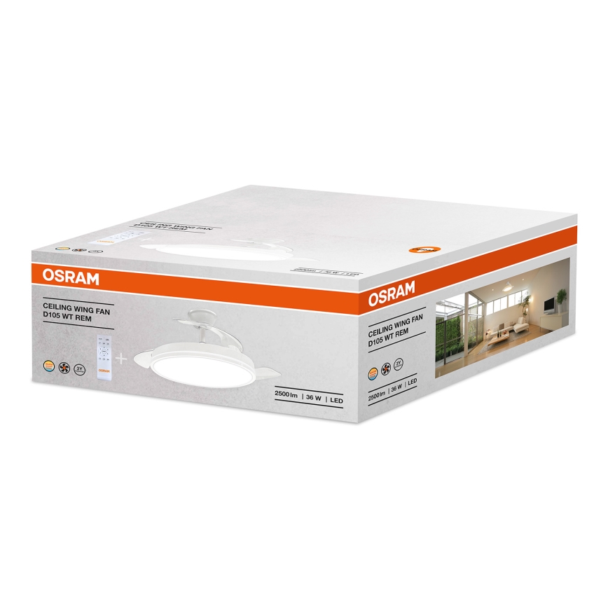 Osram - WING LED-Leuchte, dimmbar, mit Ventilator, 36W/230V, 3000/4000/6000K +Fernbedienung