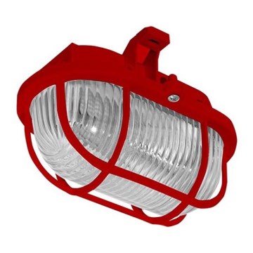 Outdoor-Deckenleuchte OVAL 1xE27/60W/230V IP44 rot