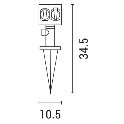 Outdoor-Gartensäule mit Steckdosen 2000W/230V IP44