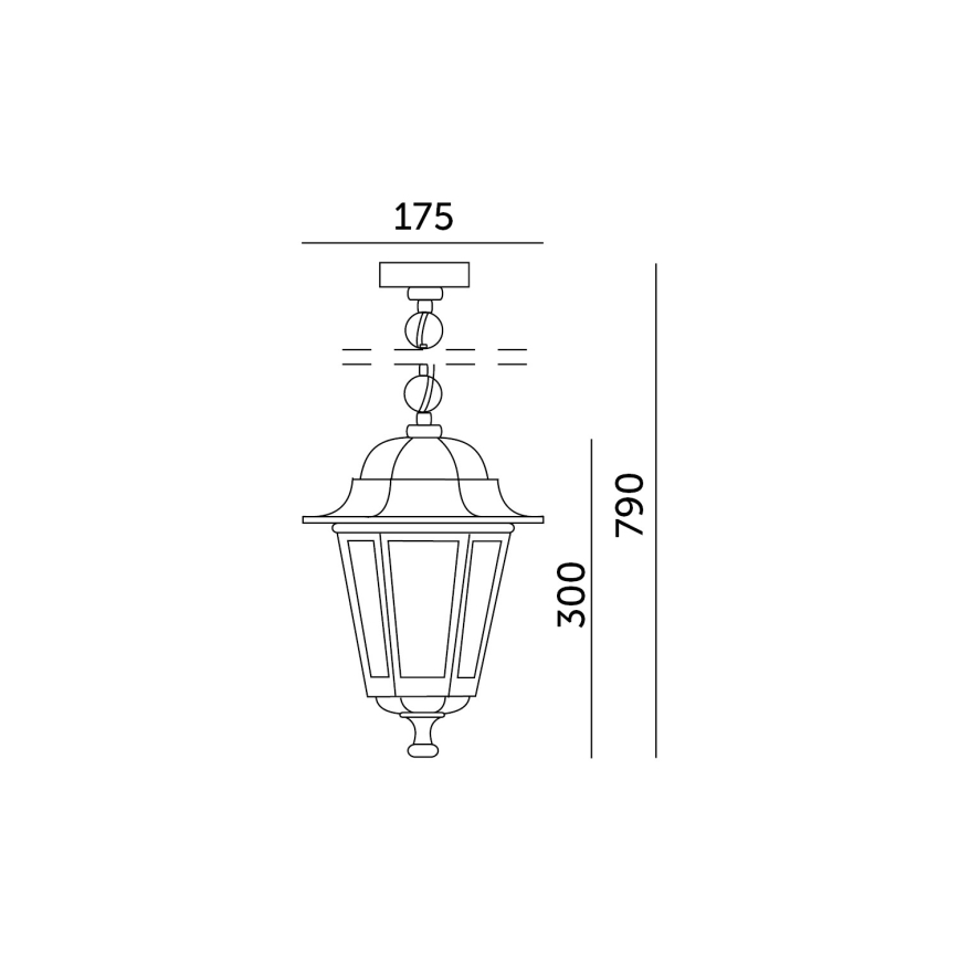 Outdoor-Hängeleuchte an Kette 1xE27/60W/230V IP44 weiß