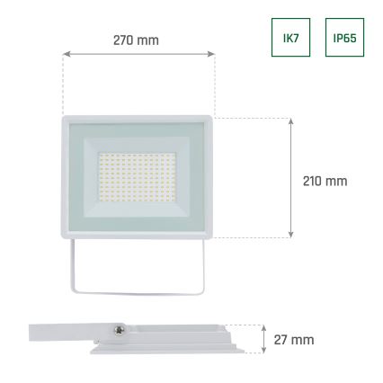 Outdoor-LED-Strahler NOCTIS LUX 3 LED/100W/230V 4000K IP65 weiß