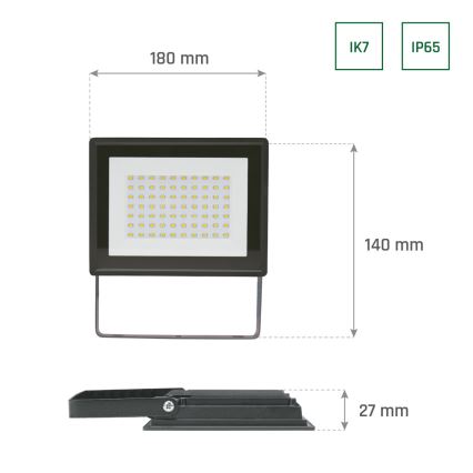 Outdoor-LED-Strahler NOCTIS LUX 3 LED/50W/230V 4000K IP65 schwarz