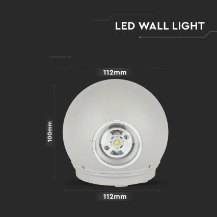 Outdoor-LED-Wandleuchte LED/6W/230V 4000K IP65 grau