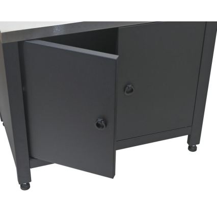 Outdoor-Modul Unterschrank für Grill 80x47x69 cm schwarz/Edelstahl
