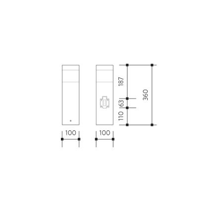 Outdoor-Sensorleuchte mit Steckdose GARD 1xE14/60W/230V IP44