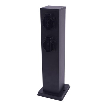 Outdoor-Steckdosensäule 2Z SCHUKO 230V IP44 40 cm schwarz