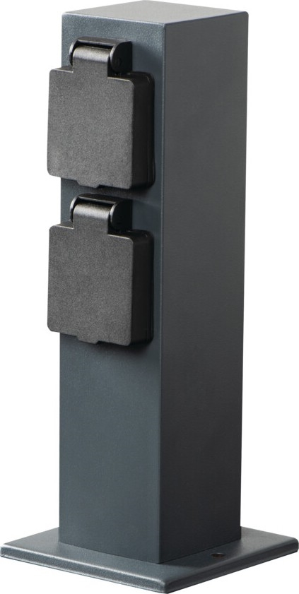 Outdoor-Steckdosensäule NASTO 2Z Type E 230V IP44 anthrazit
