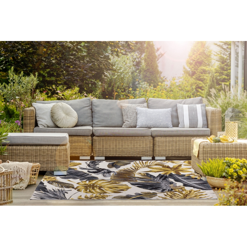 Outdoor-Teppich CAPPUCCINO 80x165 cm gold/grau