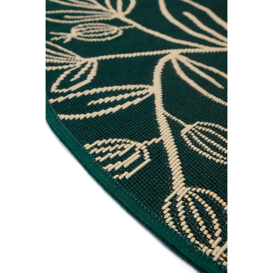 Outdoor-Teppich JUNGLE 135 cm grün/Blattmuster