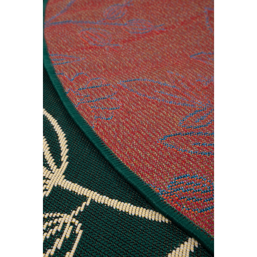 Outdoor-Teppich JUNGLE 135 cm grün/Blattmuster