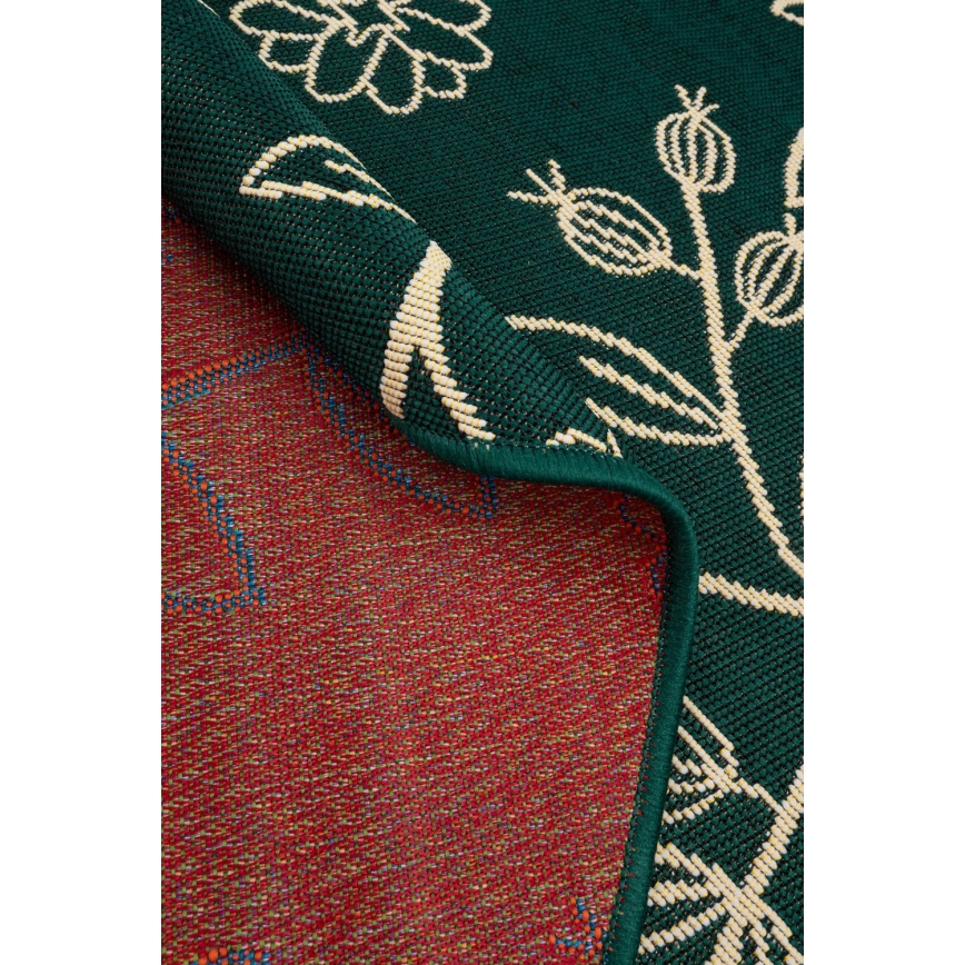Outdoor-Teppich JUNGLE 135 cm grün/Blattmuster