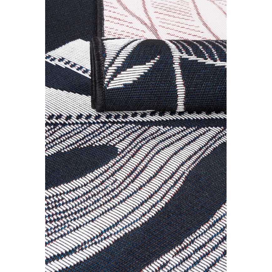Outdoor-Teppich JUNGLE 160x220 cm schwarz/weiß, Blattmuster