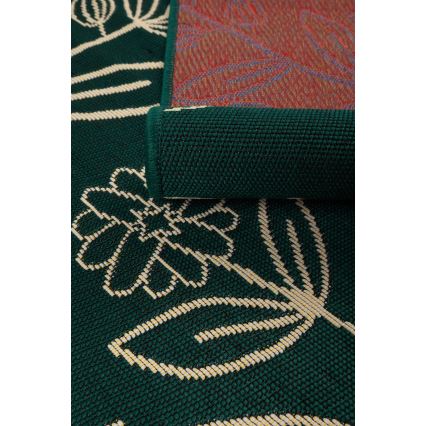 Outdoor-Teppich JUNGLE 80x160 cm, grün – Blattmuster