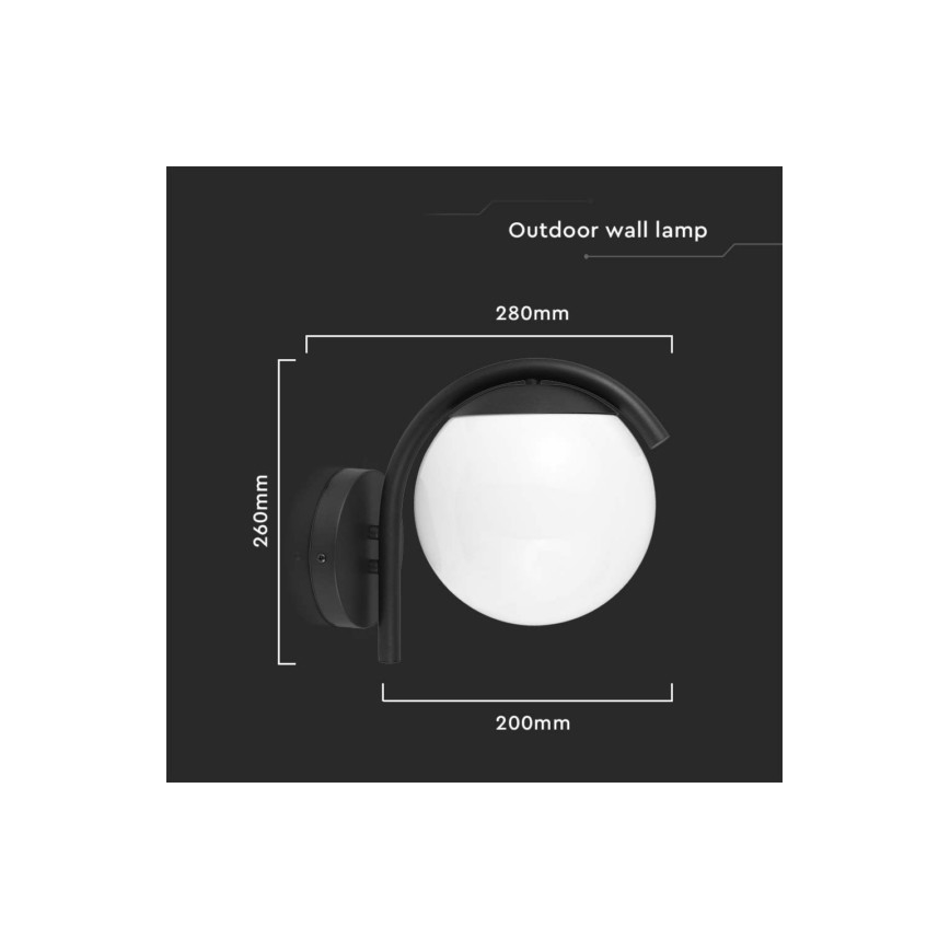 Outdoor-Wandlampe 1xE27/60W/230V IP44 schwarz