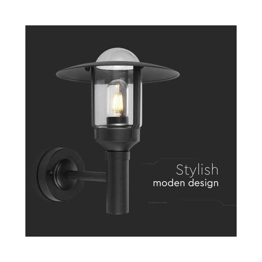 Outdoor-Wandlampe 1xE27/60W/230V IP44 schwarz
