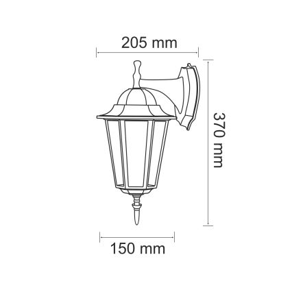 Outdoor-Wandleuchte 1xE27/20W/230V IP43 Patina