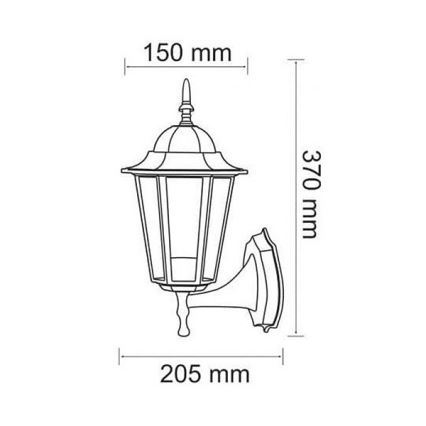 Outdoor-Wandleuchte 1xE27/20W/230V IP43 Patina