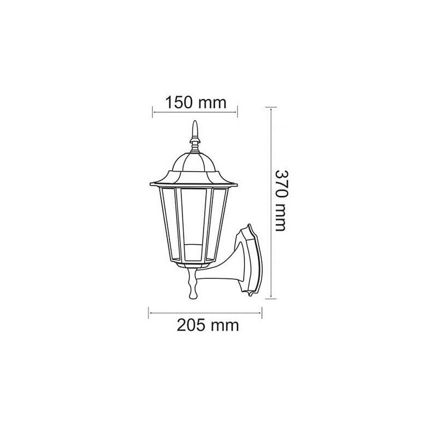 Outdoor-Wandleuchte 1xE27/20W/230V IP43 Patina