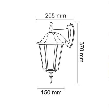 Outdoor-Wandleuchte 1xE27/20W/230V IP43 schwarz