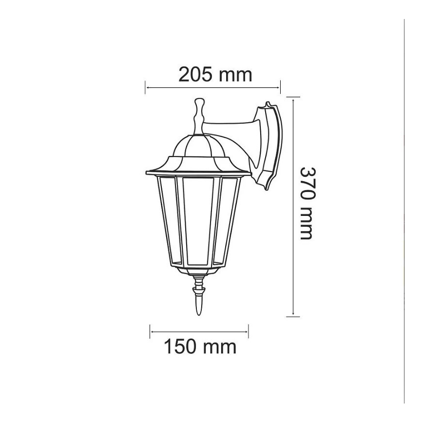 Outdoor-Wandleuchte 1xE27/20W/230V IP43 schwarz