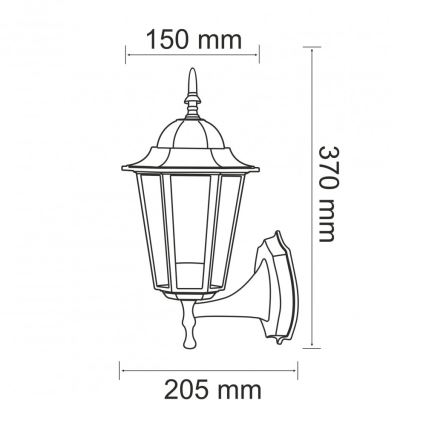 Outdoor-Wandleuchte 1xE27/20W/230V IP43 schwarz