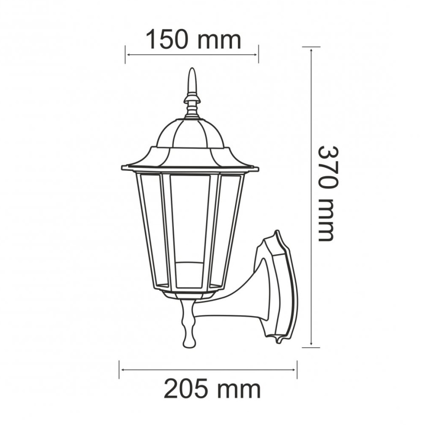 Outdoor-Wandleuchte 1xE27/20W/230V IP43 schwarz