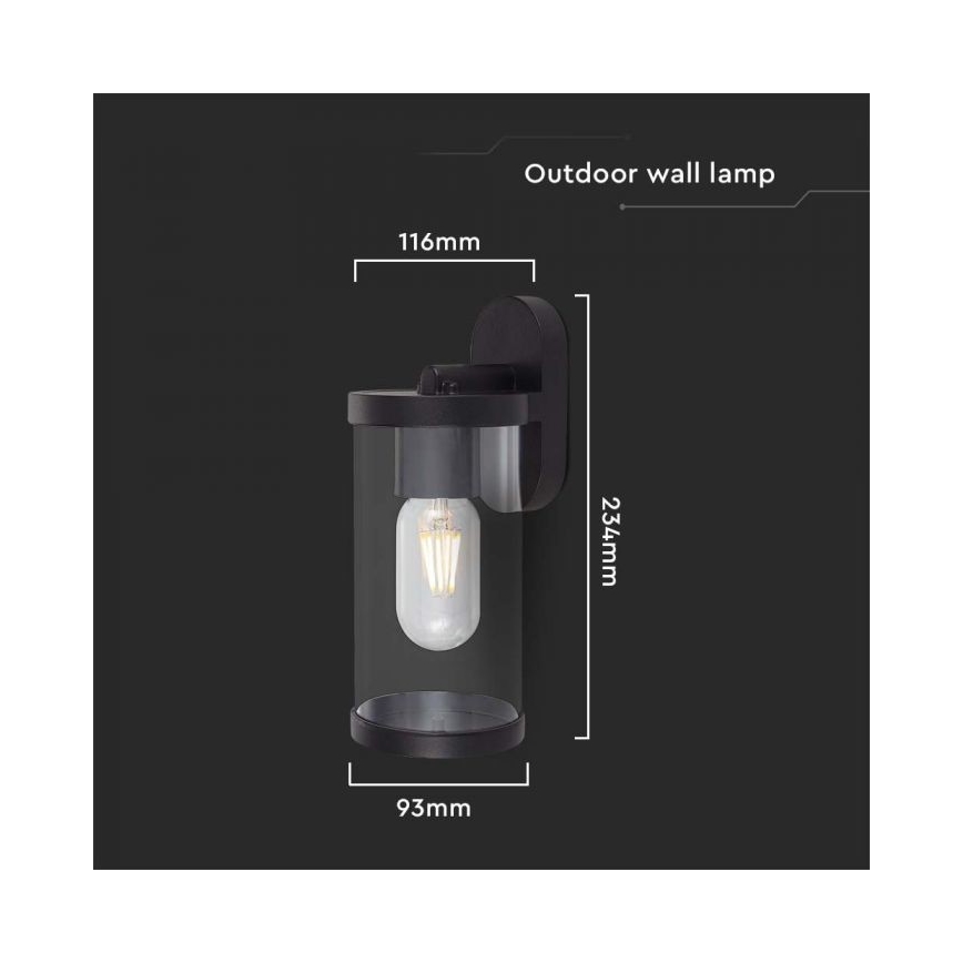 Outdoor-Wandleuchte 1xE27/60W/230V IP44 schwarz