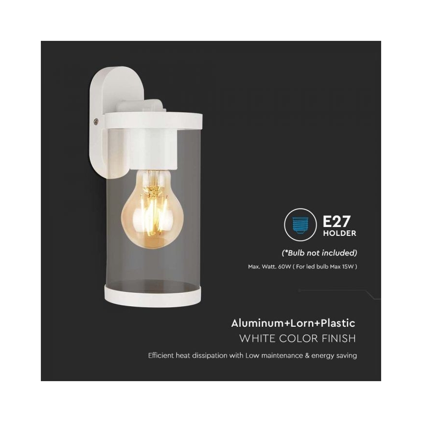 Outdoor-Wandleuchte 1xE27/60W/230V IP44 weiß