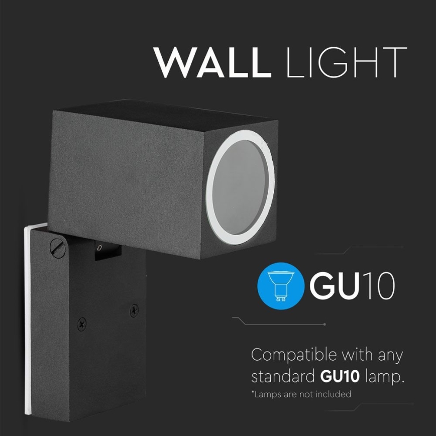 Outdoor-Wandleuchte 1xGU10/35W/230V IP44 schwarz