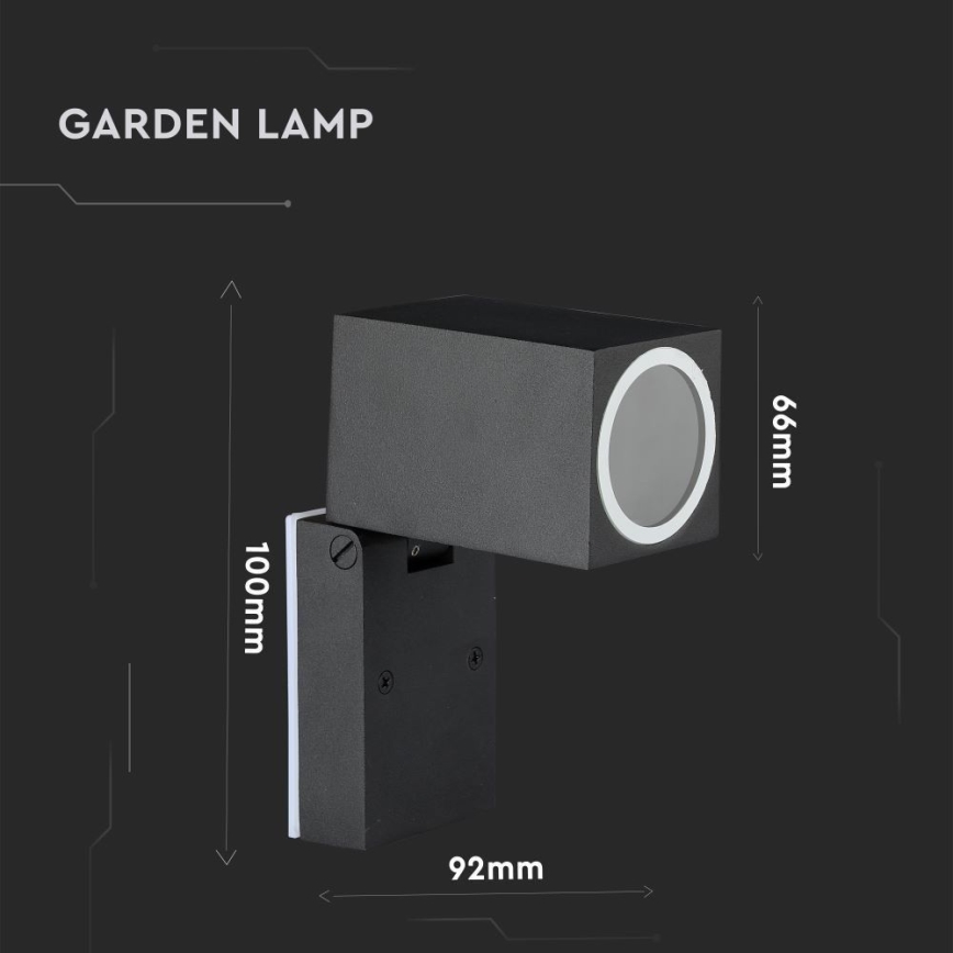 Outdoor-Wandleuchte 1xGU10/35W/230V IP44 schwarz