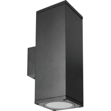 Outdoor-Wandleuchte 2xGU10/35W/230V IP54 eckig schwarz