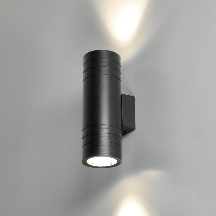 Outdoor-Wandleuchte 2xGU10/35W/230V IP54 rund schwarz