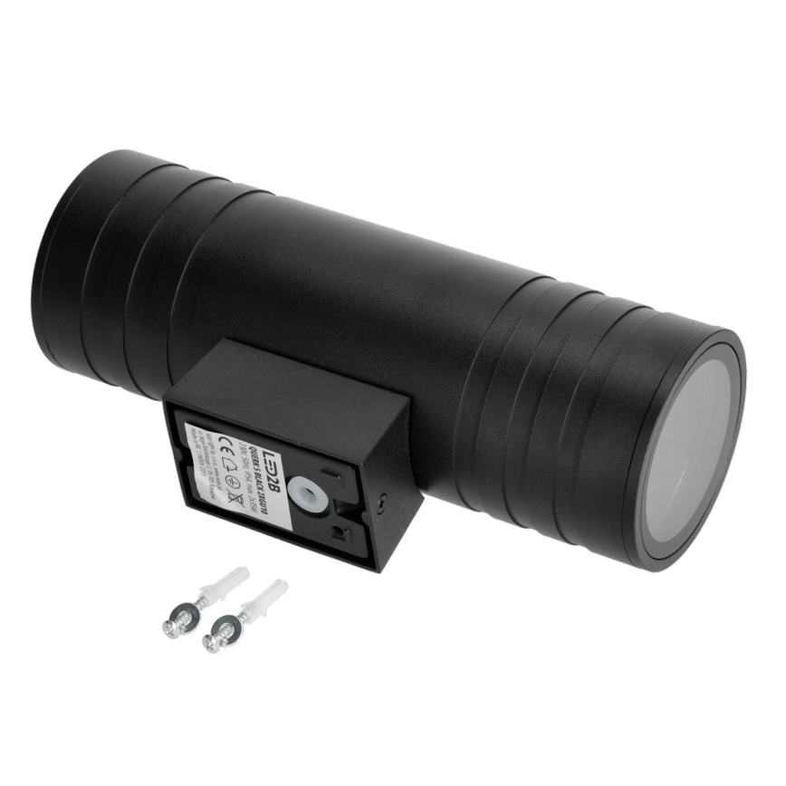 Outdoor-Wandleuchte 2xGU10/35W/230V IP54 rund schwarz