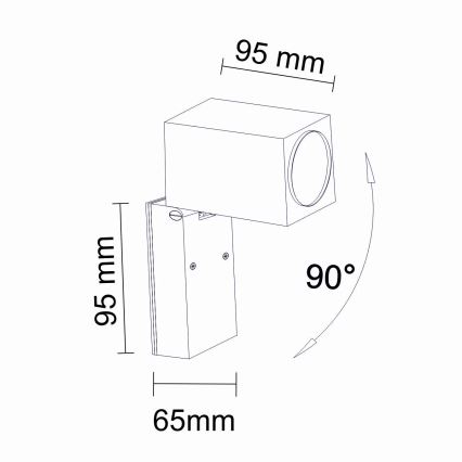 Outdoor-Wandleuchte BOSTON 1xGU10/10W/230V IP44 schwarz