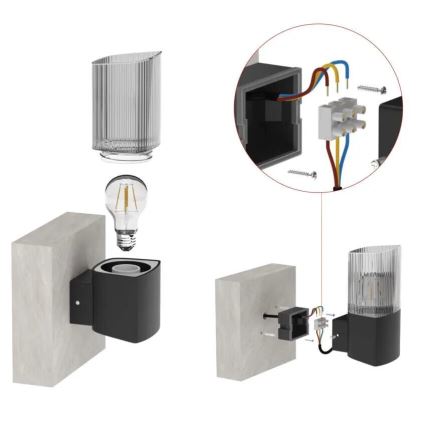 Outdoor-Wandleuchte LANA 1xE27/25W/230V IP54