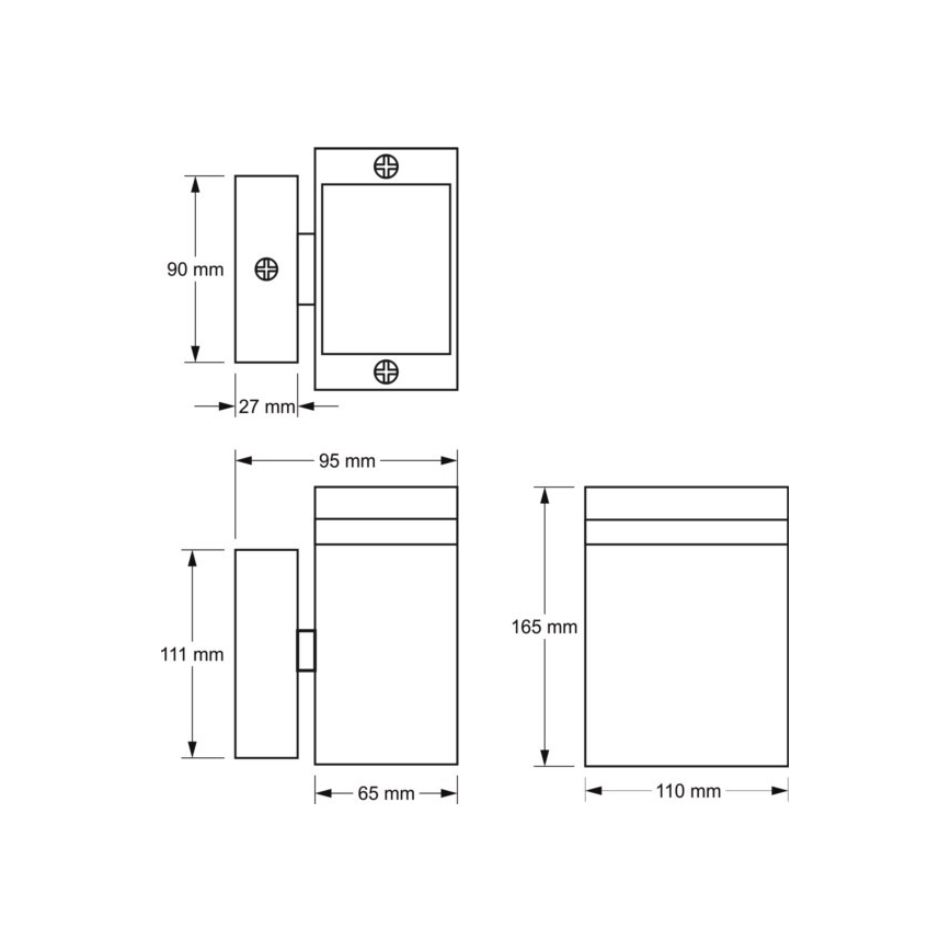 Outdoor-Wandleuchte LITEK 1xGU10/30W/230V IP54 grau