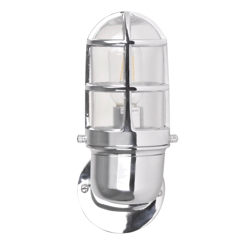 Outdoor-Wandleuchte LUND 1xE27/12W/230V IP44 glänzendes Chrom