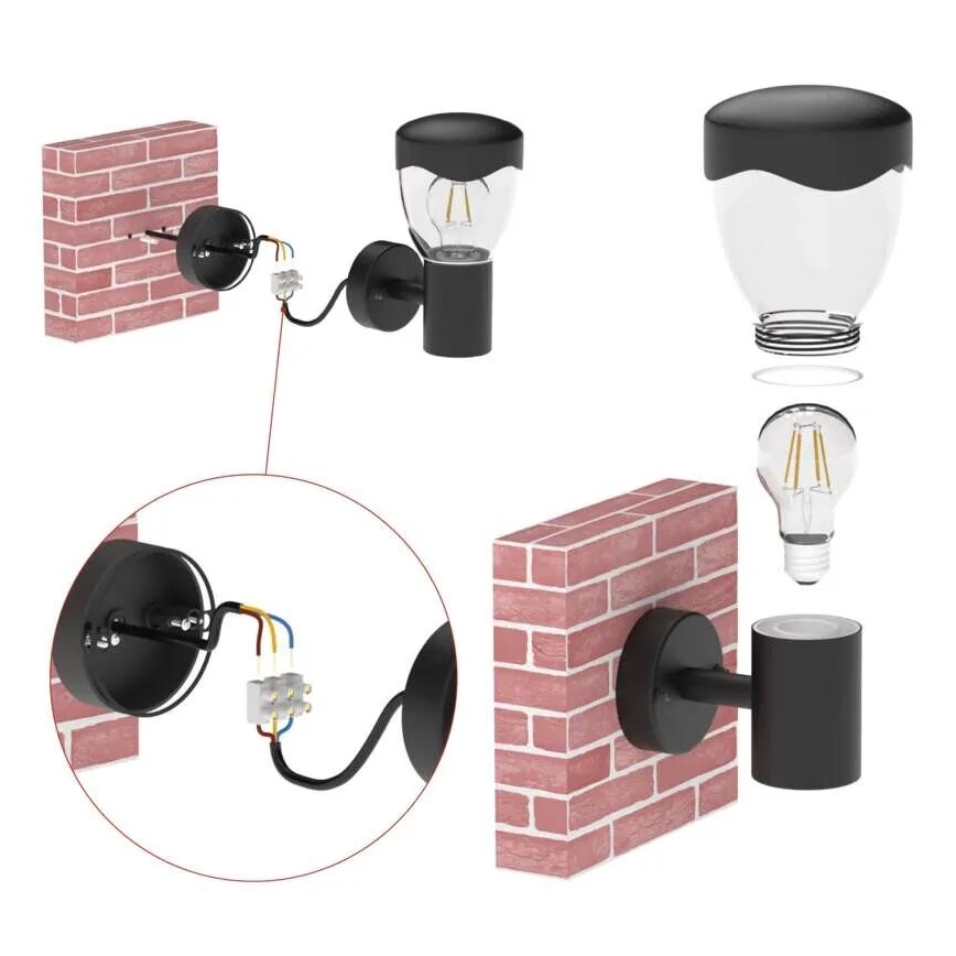 Outdoor-Wandleuchte mit Sensor ARTEO 1xE27/15W/230V IP44