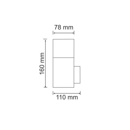 Outdoor-Wandleuchte NEW YORK 1xE27/12W/230V IP44 Graphit