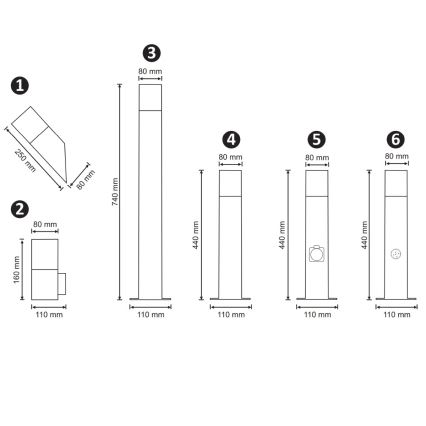 Outdoor-Wandleuchte NEW YORK 1xE27/12W/230V IP44 Graphit