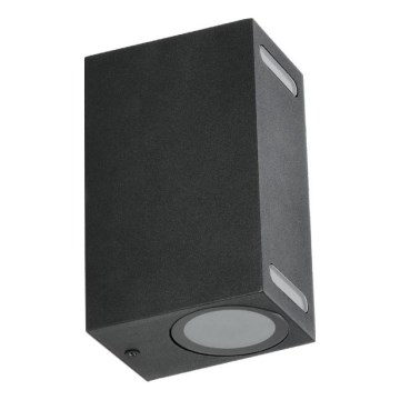 Outdoor-Wandleuchte QUERK 2xGU10/35W/230V IP54 15 cm schwarz