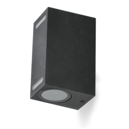 Outdoor-Wandleuchte QUERK 2xGU10/35W/230V IP54 15 cm schwarz