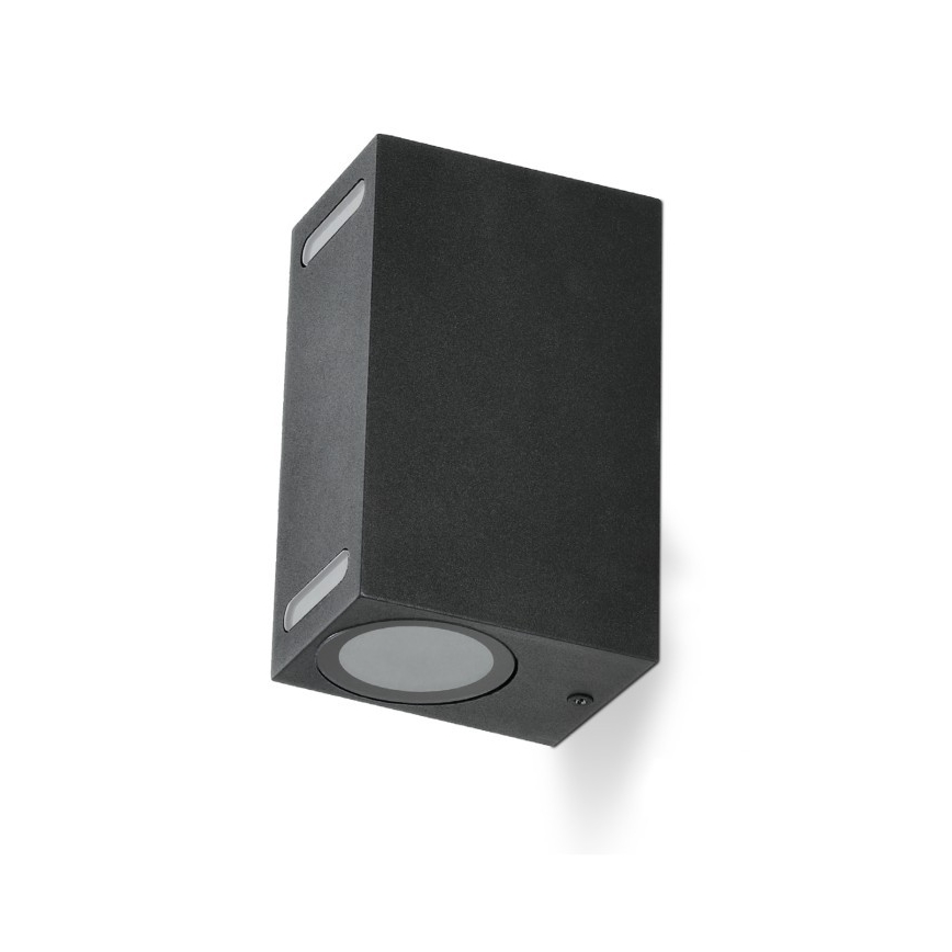Outdoor-Wandleuchte QUERK 2xGU10/35W/230V IP54 15 cm schwarz