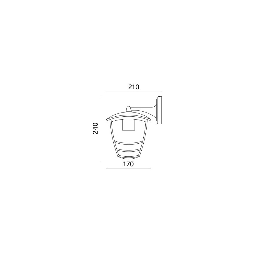 Outdoor-Wandleuchte TEVIO KD 1xE27/60W/230V IP54 schwarz