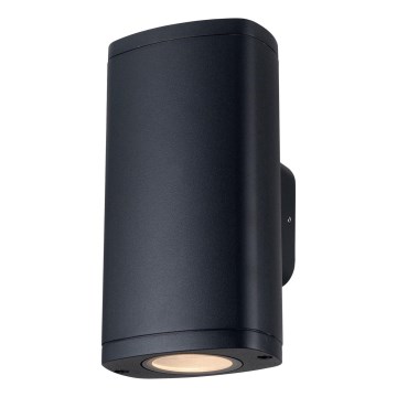 Outdoor-Wandleuchte ZEVI 2xGU10/10W/230V IP54 schwarz