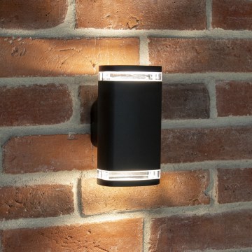Outdoor-Wandleuchte ZEVI 2xGU10/10W/230V IP54 schwarz