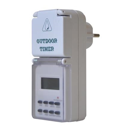 Outdoor-Zeitschaltuhr digital wöchentlich 16A/230V IP44 200 mAh