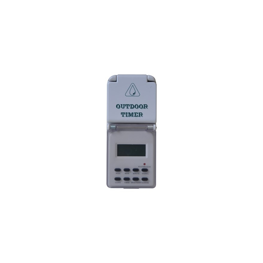 Outdoor-Zeitschaltuhr digital wöchentlich 16A/230V IP44 200 mAh