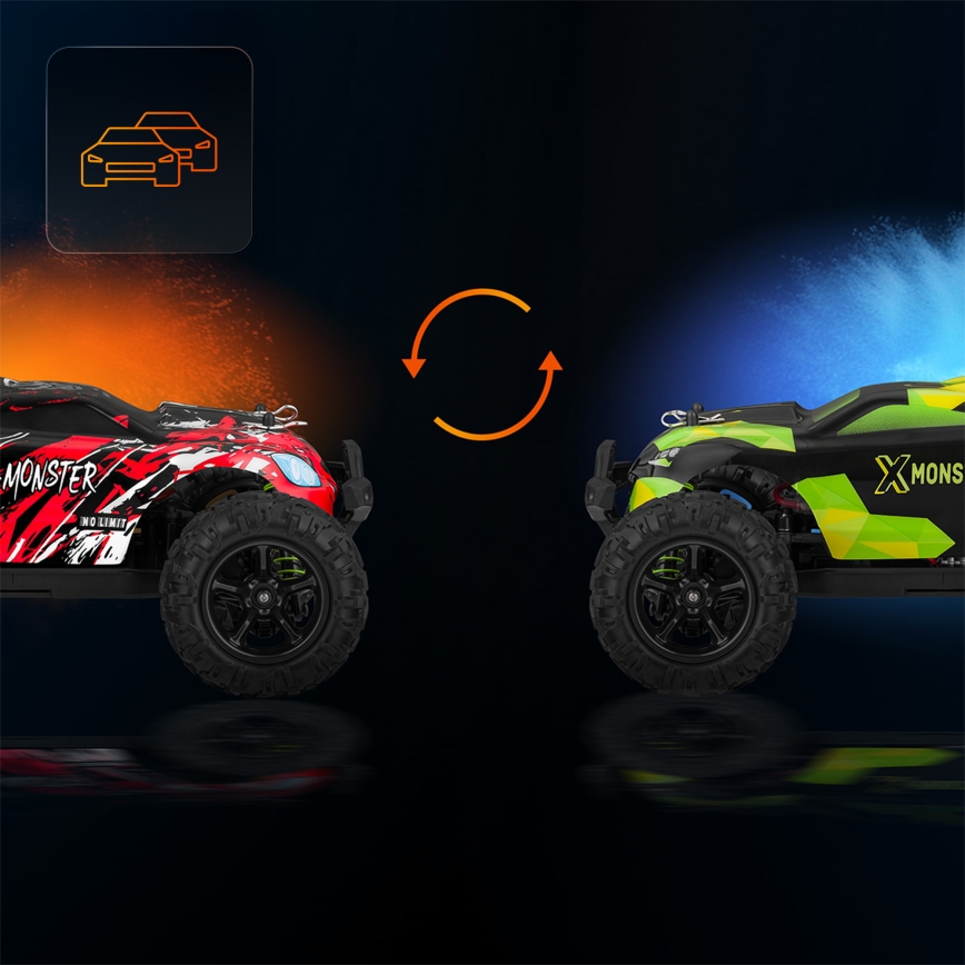 Overmax - ferngesteuertes RC-Auto X-MONSTER 3.5 1700 mAh schwarz/rot/grün